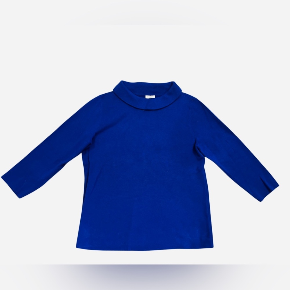Talbots Royal Blue Mock-Neck Long Sleeve Top